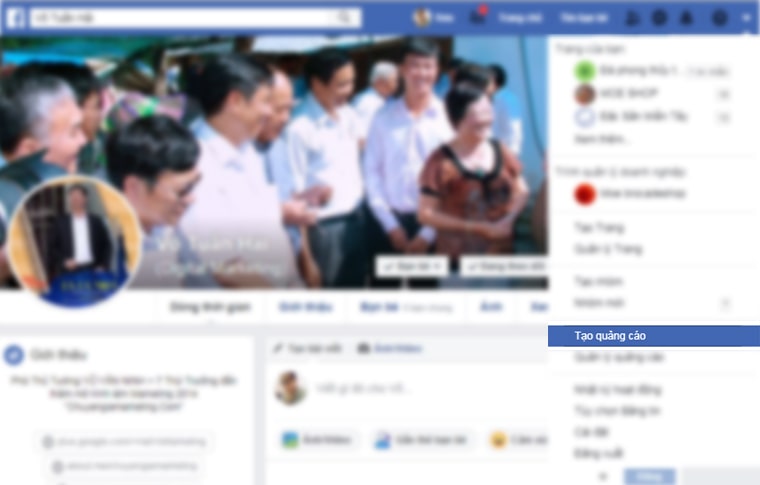 Cách truy cập trình quản lí quảng cáo của facebook