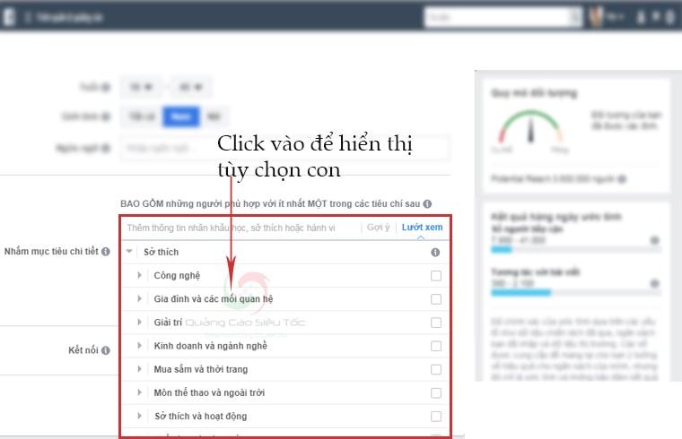 Cách target đối tượng Facebook hiệu quả theo sở thích