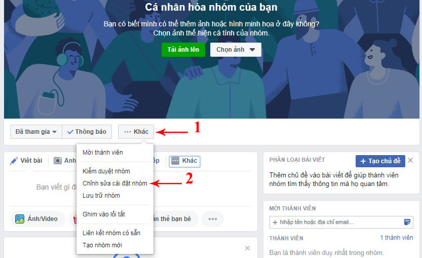 đổi tên group facebook