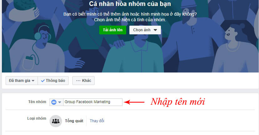 đổi tên nhóm trên facebook 