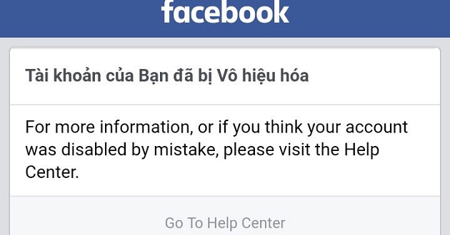 Cách lấy lại tài khoản facebook bị vô hiệu hóa