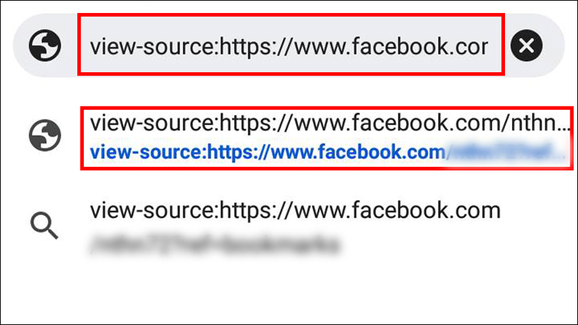 Chèn thêm view source vào trước địa chỉ Facebook