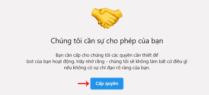 cấp quyền chatfuel