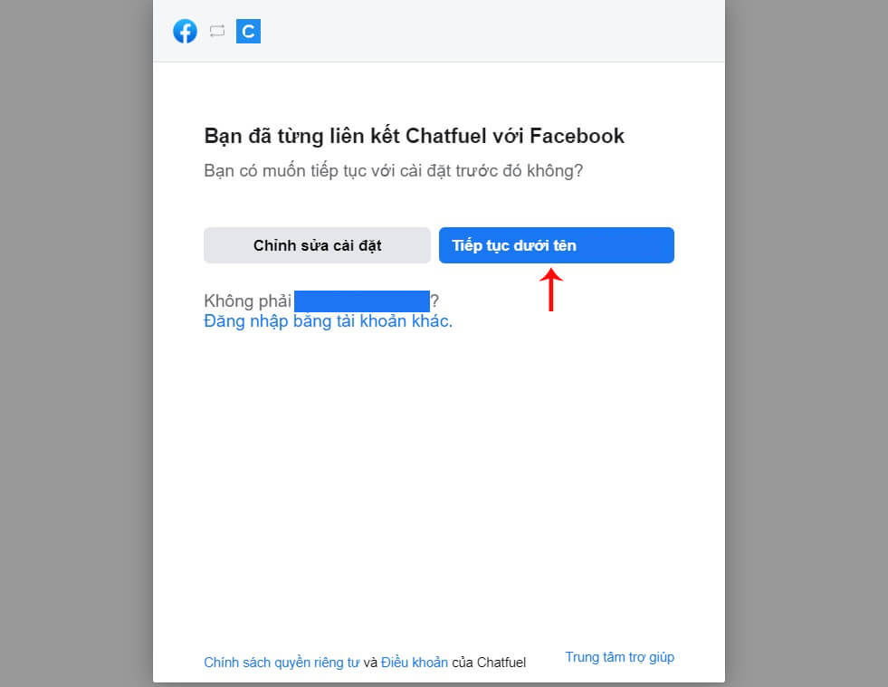 liên kết chatfuel với facebook