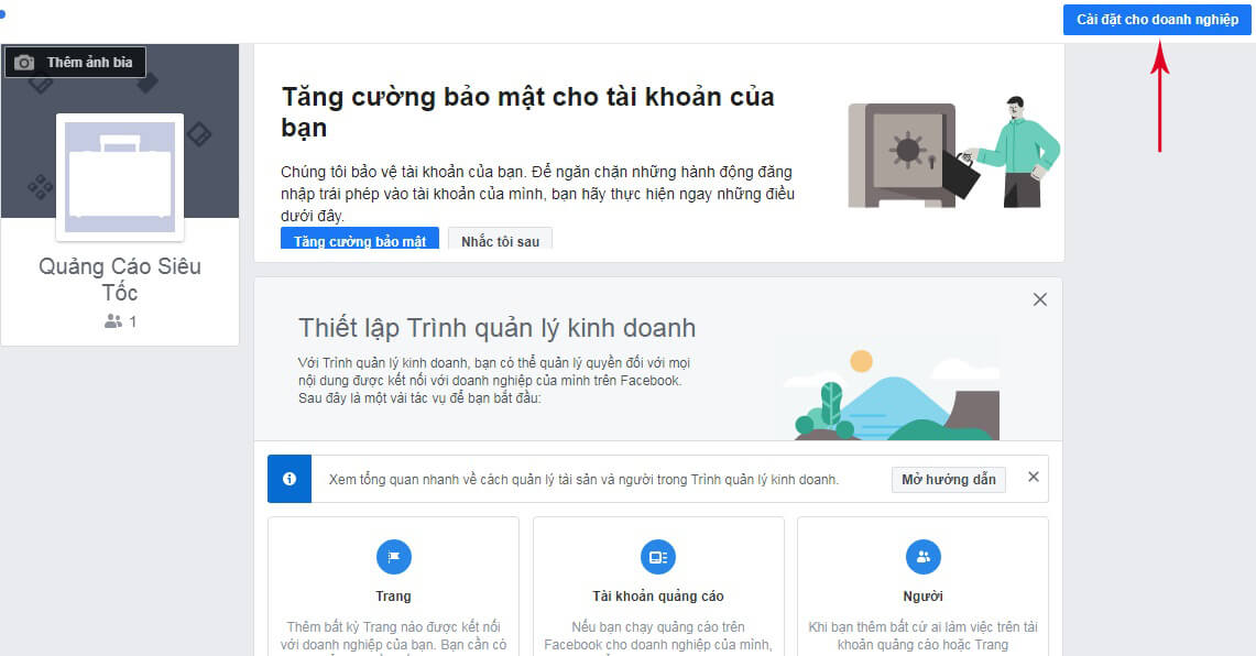 trình quản lý doanh nghiệp facebook