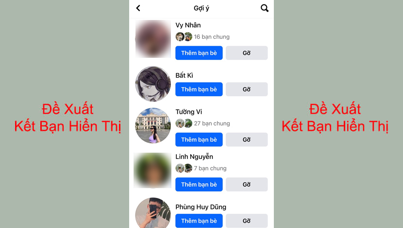 Đề xuất kết bạn Facebook trên điện thoại