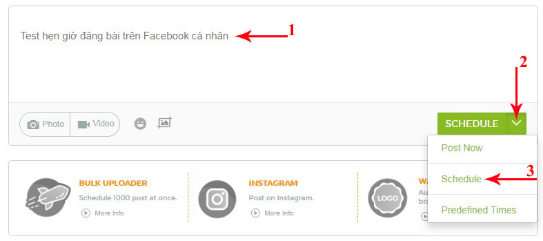 lên lịch bài viết facebook