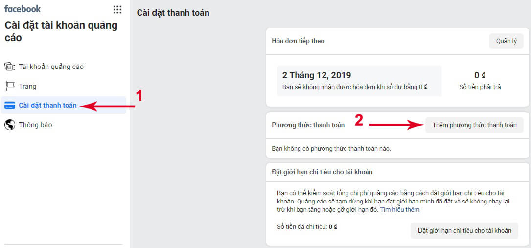 cách nạp tiền quảng cáo trên facebook