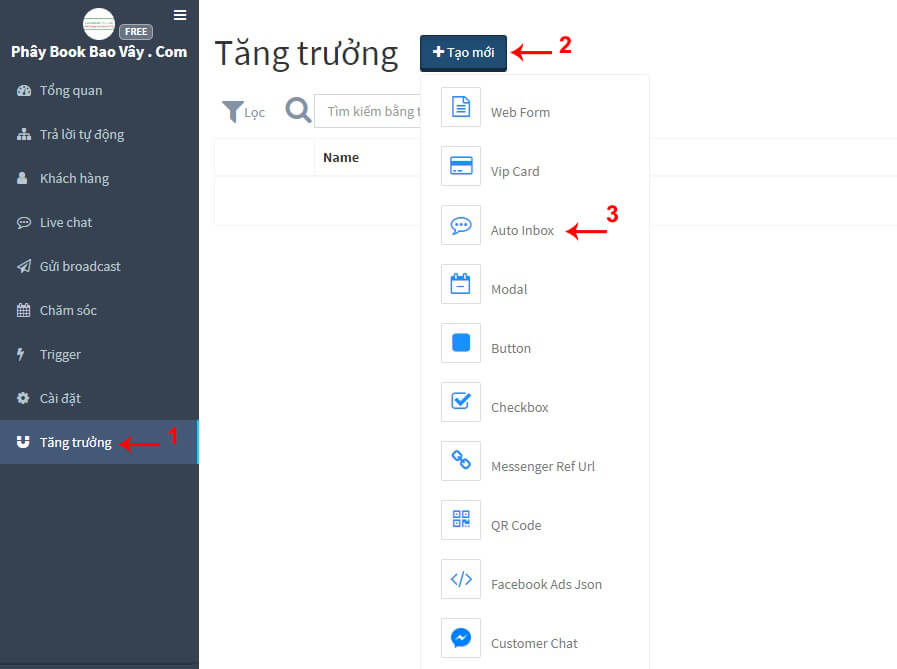 tạo auto inbox