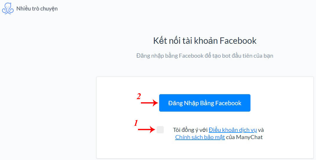 đăng nhập manychat bằng facebook