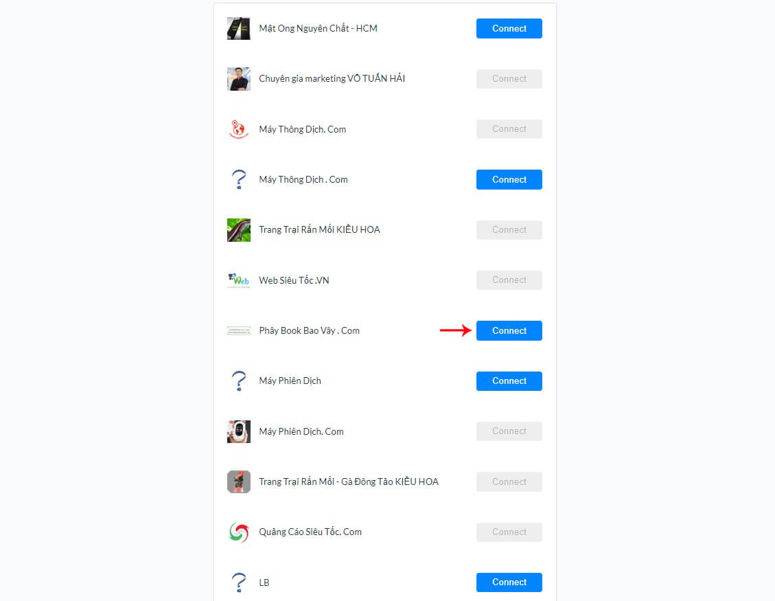 connect fanpage manychat