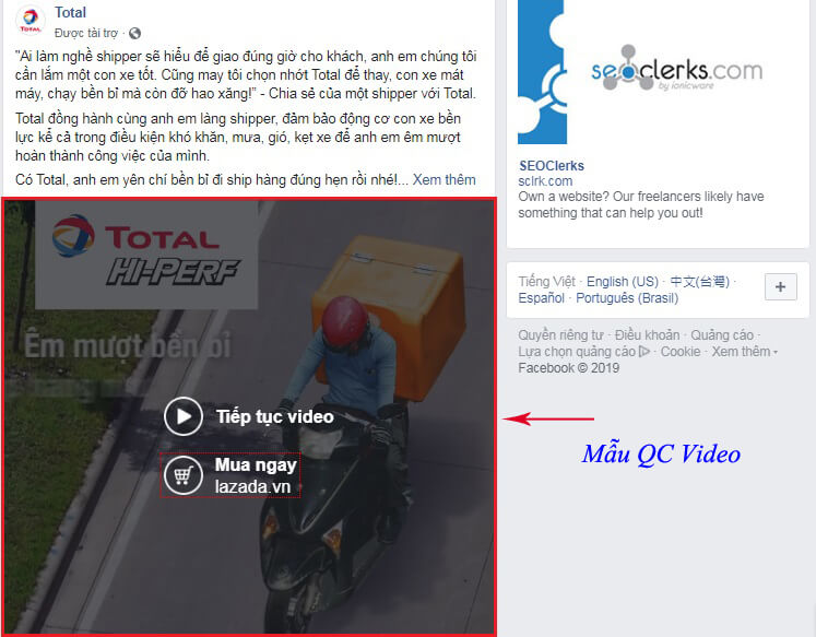 dạng video trên Facebook