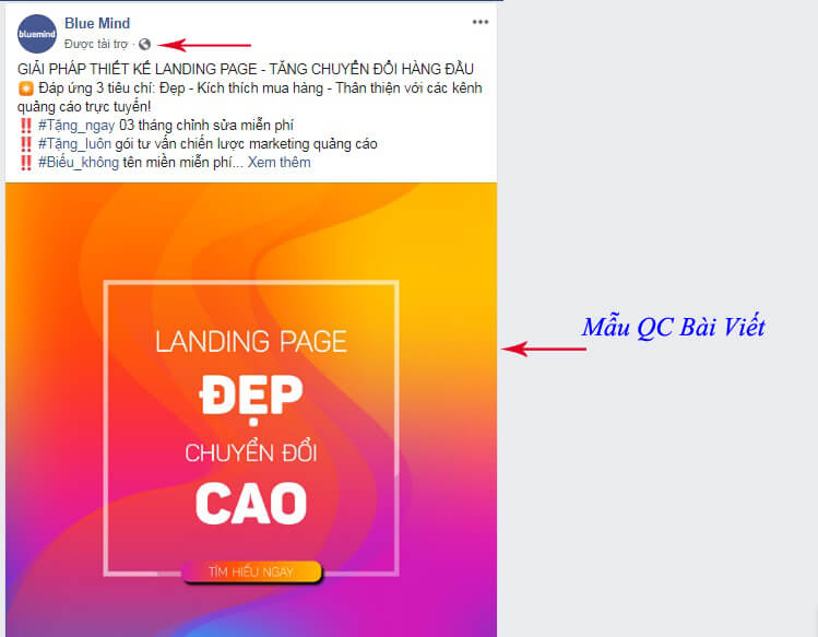 quảng cáo bài viết ads fb