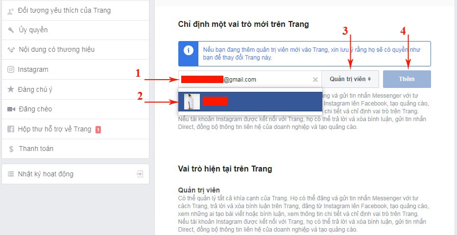 thêm quản trị viên page trên facebook