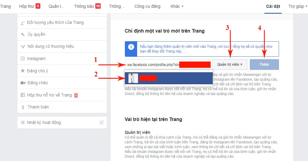 cách thêm quản trị viên trên facebook