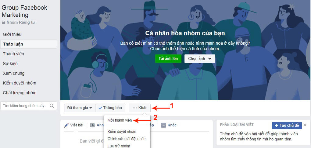 thêm người vào nhóm facebook 